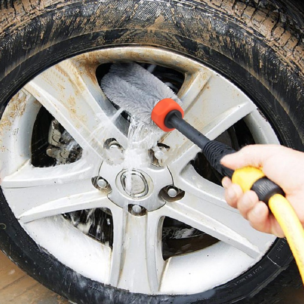 High-pressure Car Wheel Tire Washing Brush Rotating Cleaning Tool with Karcher Connector