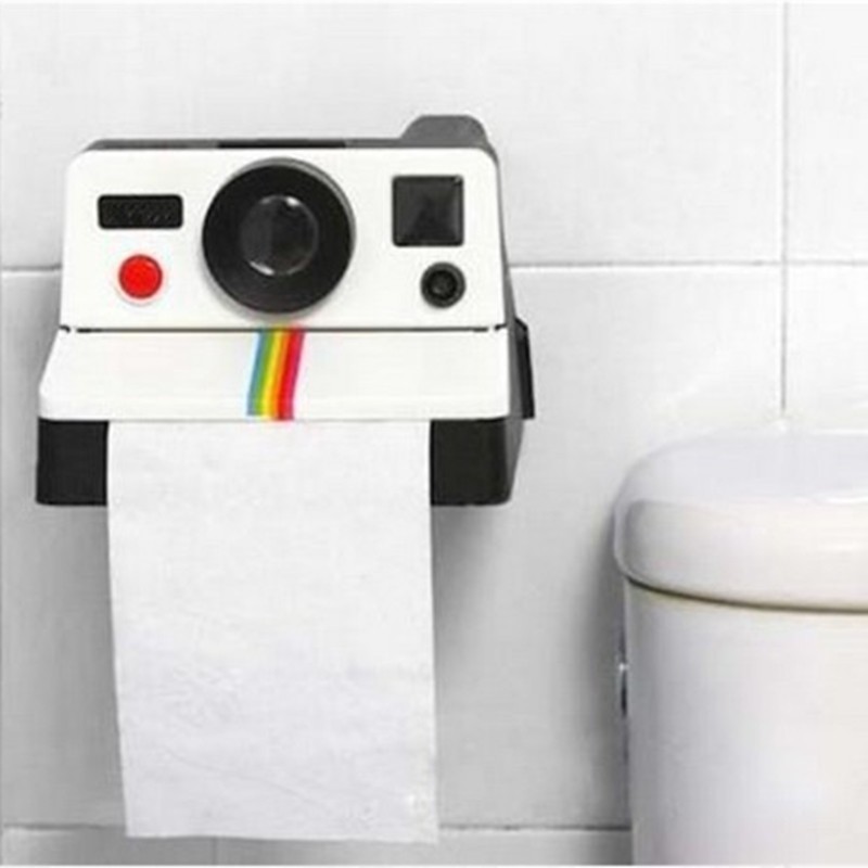 1 Piece Creative Retro Polaroid Camera Shape Inspired Tissue Boxes Toilet Roll Paper Holder Bathroom Decor