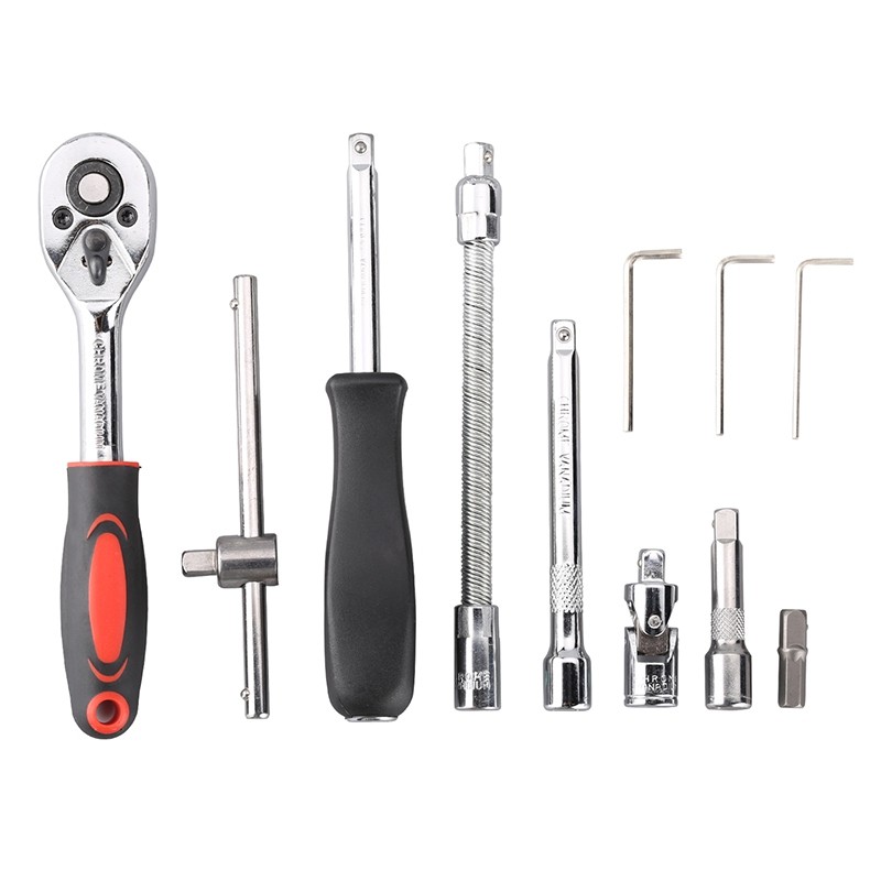 Replaitz 46pcs 1/4-Inch Socket Ratchet Wrench Combo Tools Kit for Auto Repairing 1/4