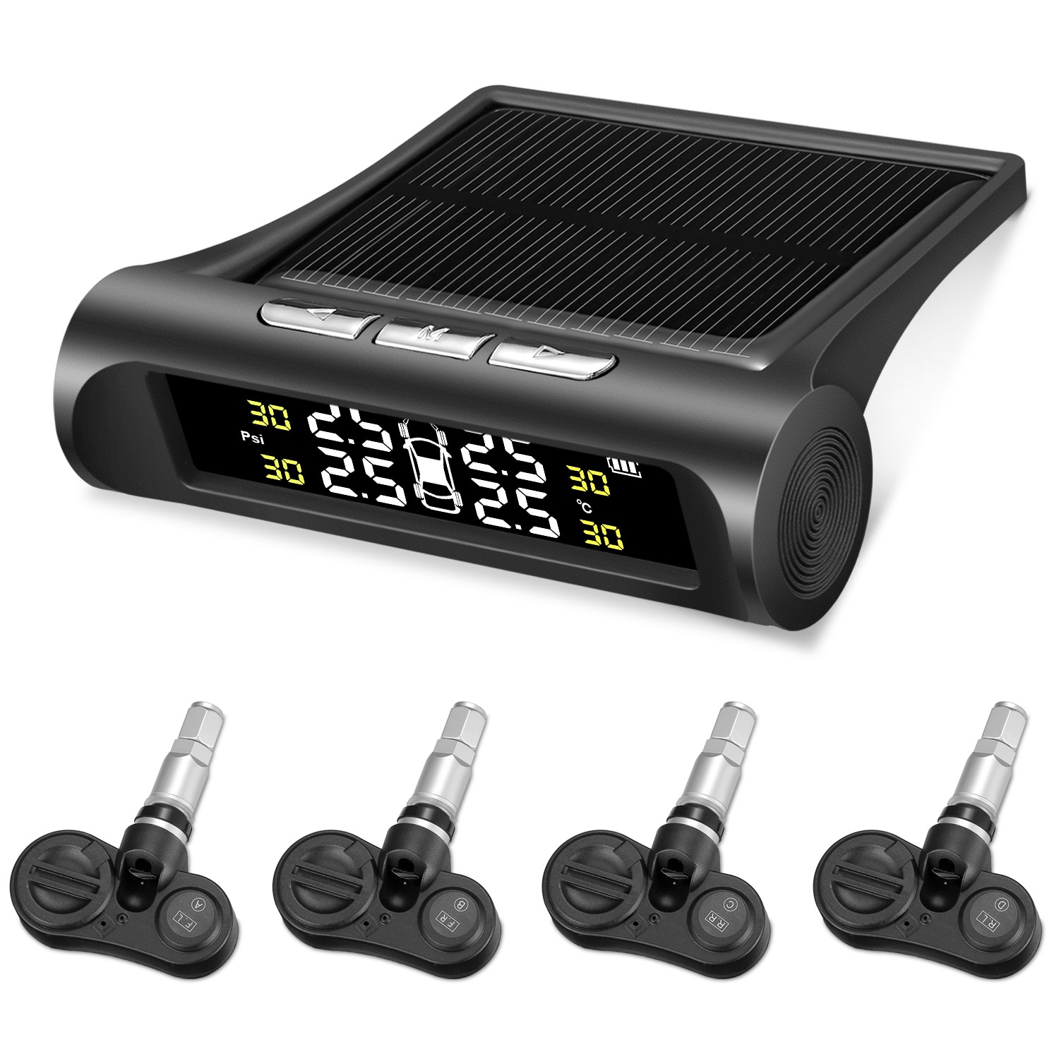 ZEEPIN C240 Tyre Pressure Monitoring System Solar TPMS with 4 Internal Sensors