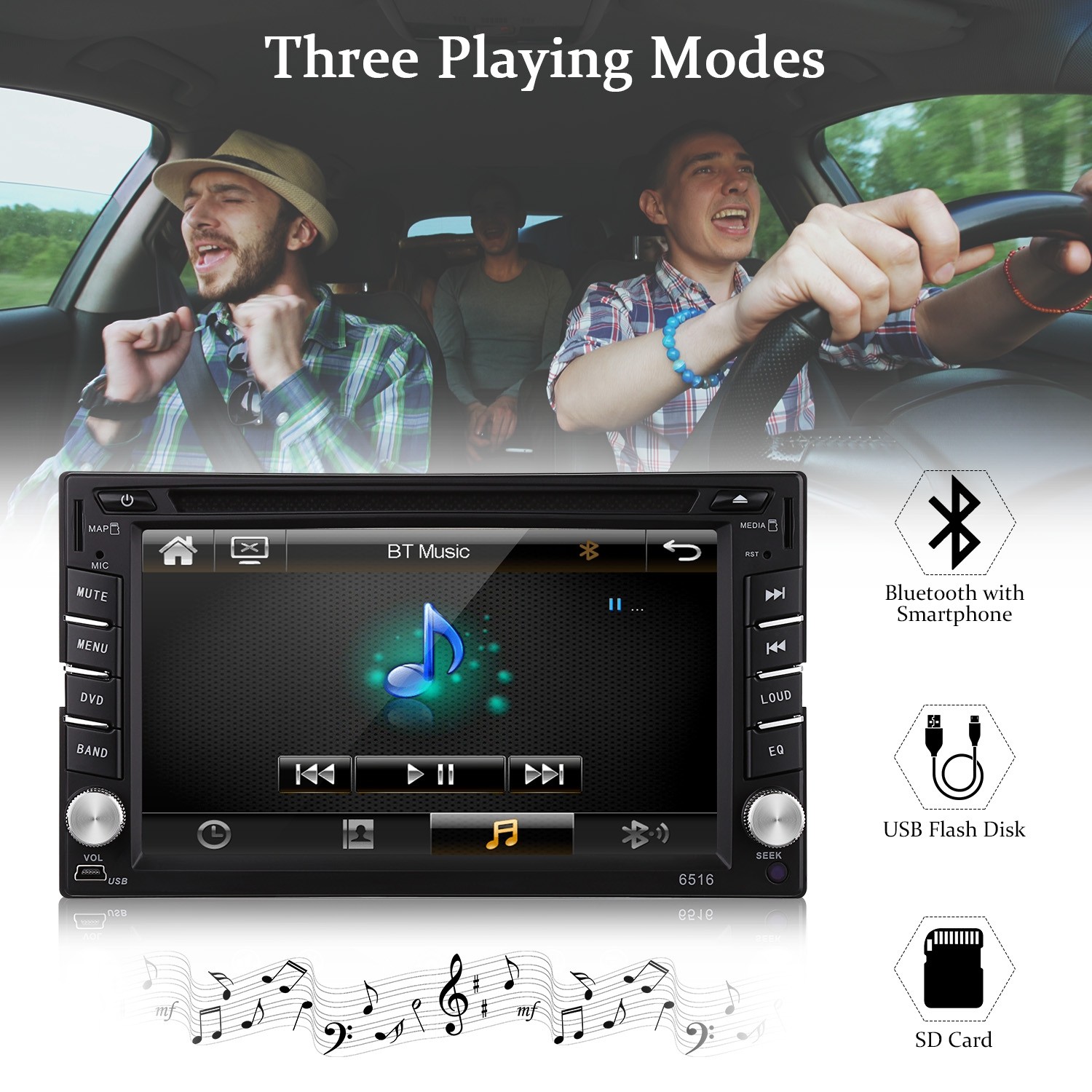 VETOMILE Double 2 DIN HD 6.2" Touch Screen Car DVD Player GPS Sat Nav Stereo Radio
