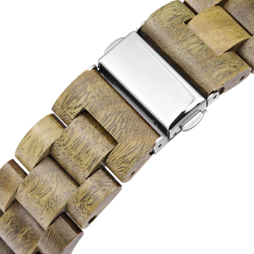 Bewell ZS - W064A Men Quartz Watch Wooden Case Luminous Date Display Japan Movt Wristwatch