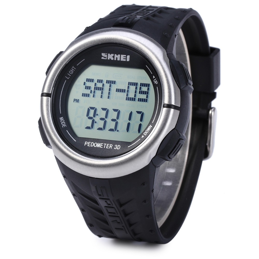 SKMEI 1058 Heart Rate Sports LED Watch with Pedometer Function Water Resistance Wristwatch