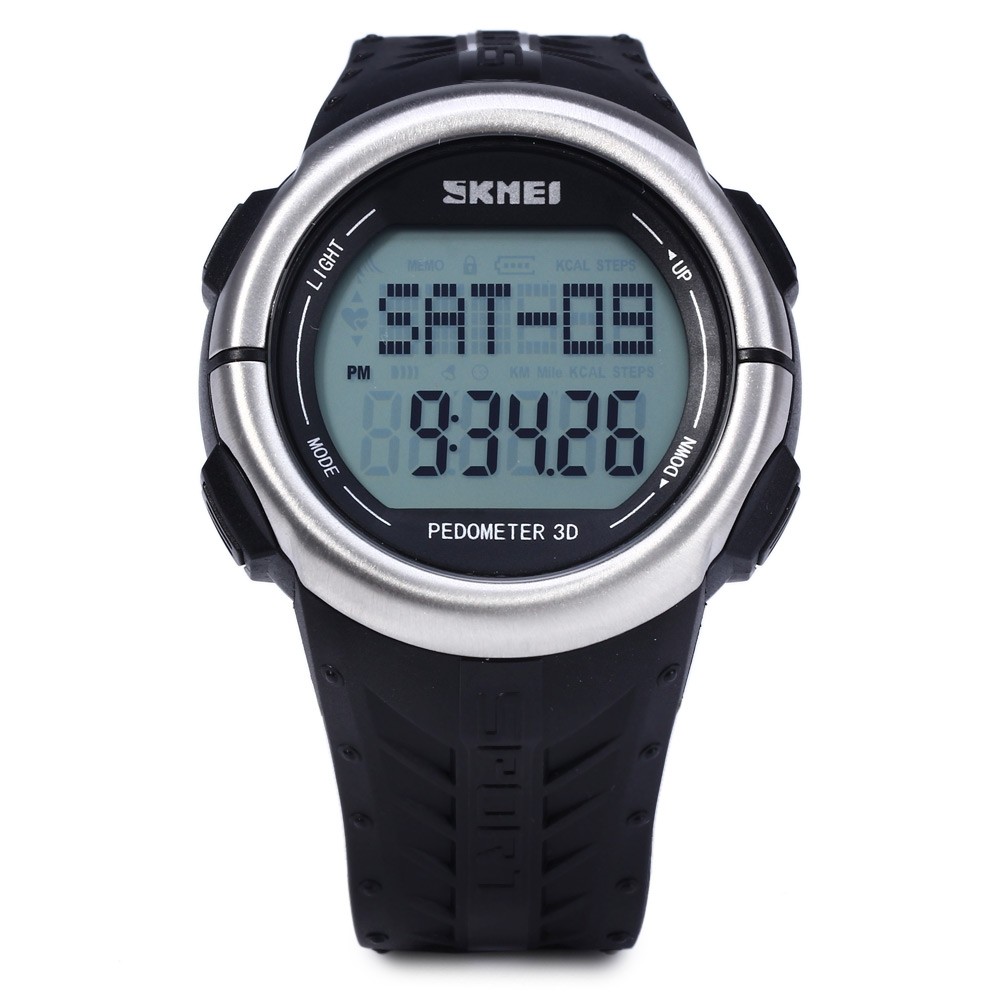SKMEI 1058 Heart Rate Sports LED Watch with Pedometer Function Water Resistance Wristwatch