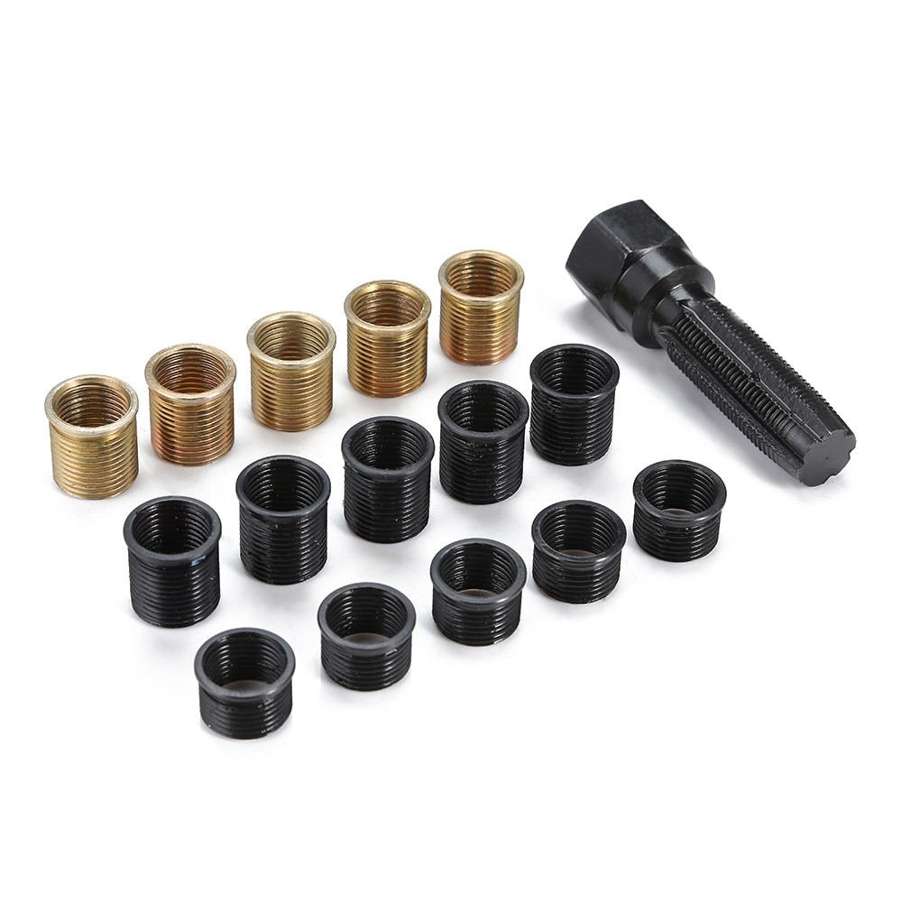 M14 x 1.25mm Spark Plug Re-thread Repair Tap Tool Reamer Inserts Kit
