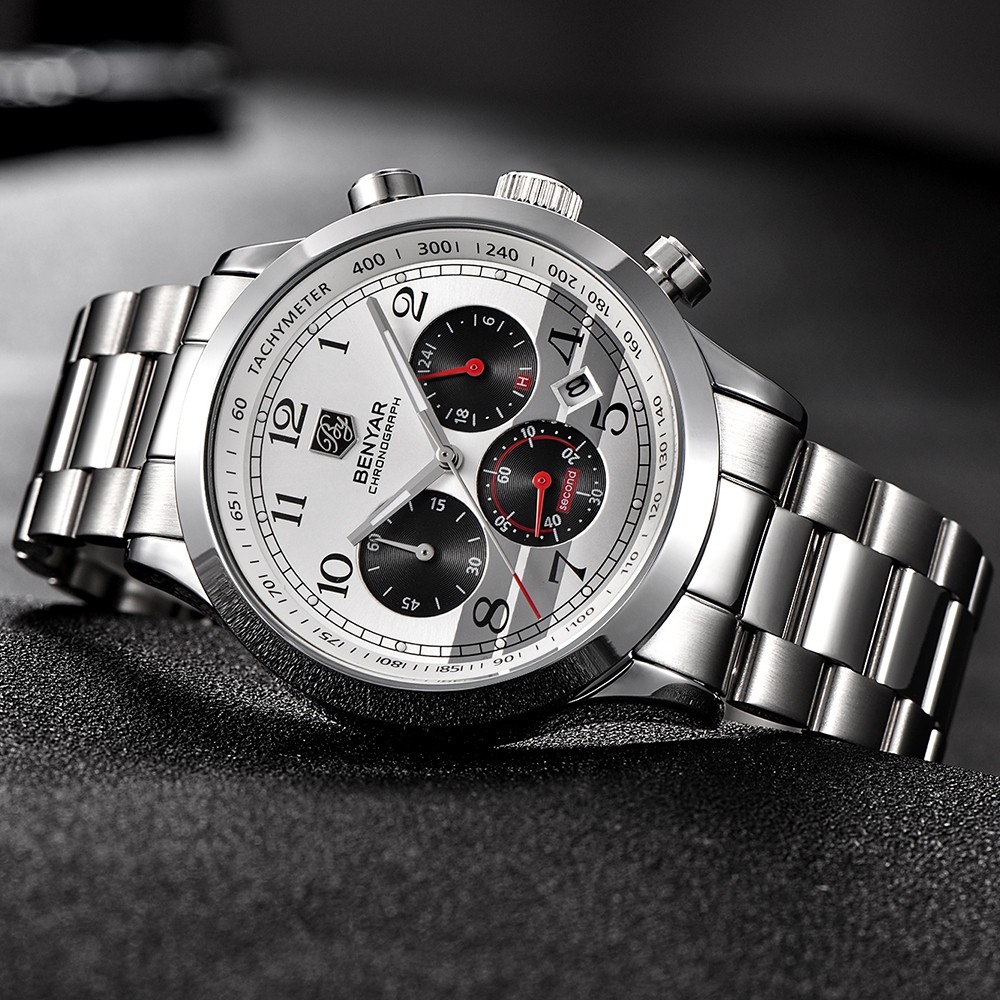 BENYAR Waterproof Chronograph Watches Quartz Military Men Watch