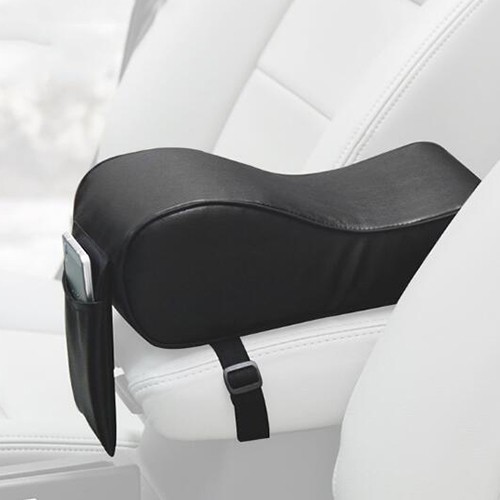 AutoYouth PU Leather Car Armrest Pad Memory Foam Universal Auto Armrests Covers with Phone Pocket