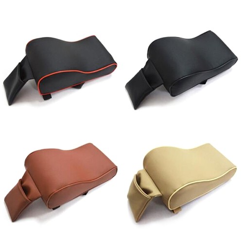 AutoYouth PU Leather Car Armrest Pad Memory Foam Universal Auto Armrests Covers with Phone Pocket