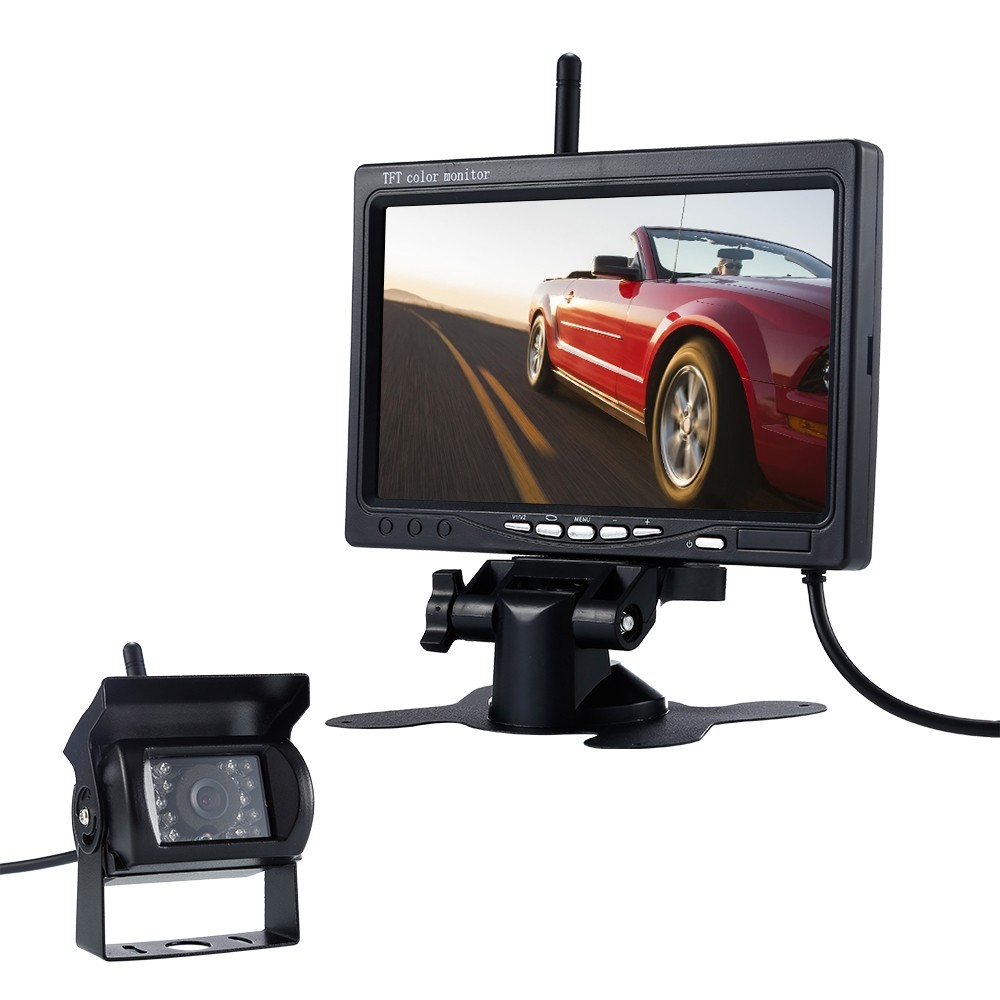HD Car Monitor TFT Color Screen Rearview Camera 18PCS IR LEDs Night Vision IP68 Waterproof Grade