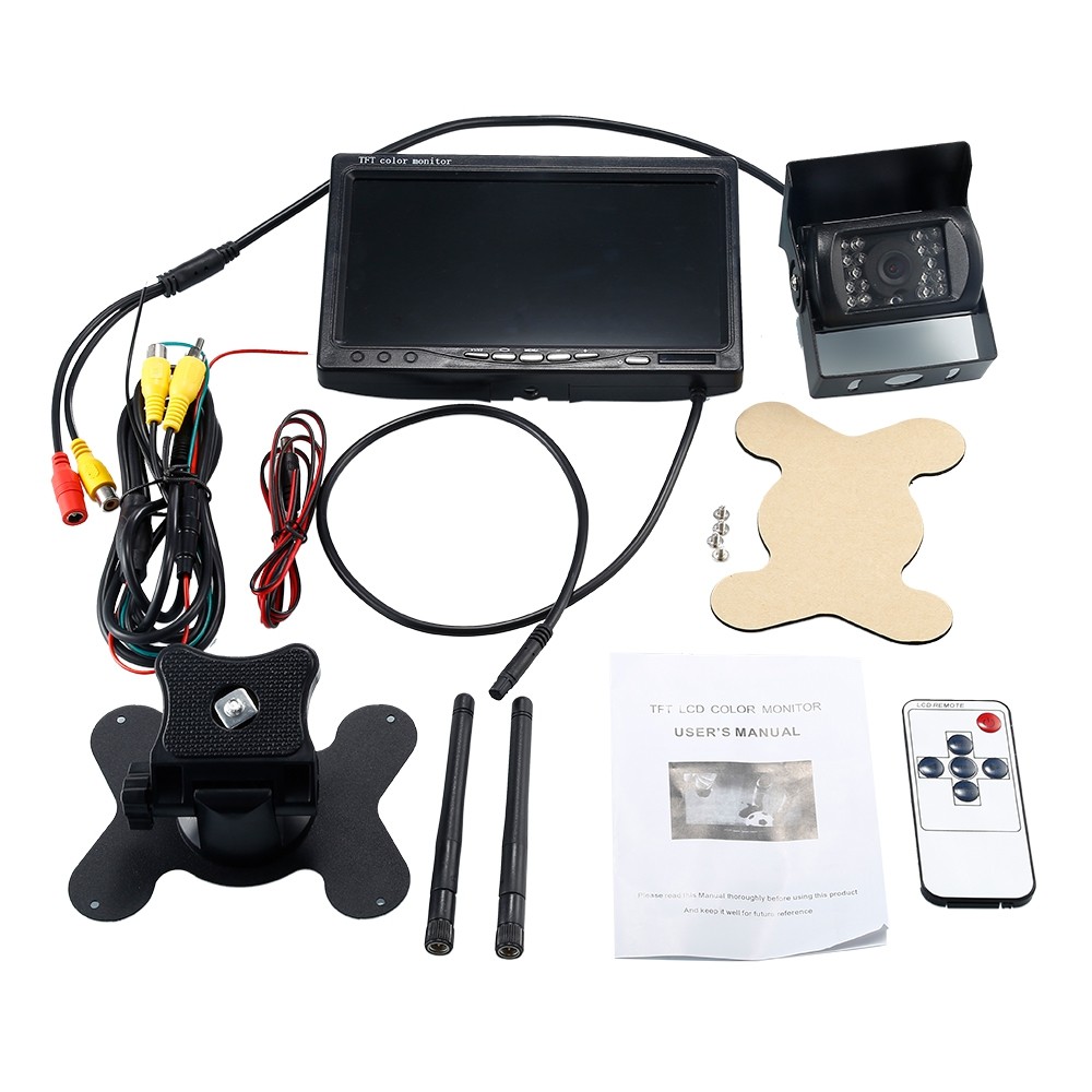 HD Car Monitor TFT Color Screen Rearview Camera 18PCS IR LEDs Night Vision IP68 Waterproof Grade