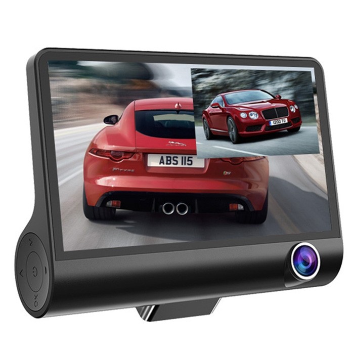 3 Lens WDR Dash Camera 4 inch Display HD 1080P Car DVR