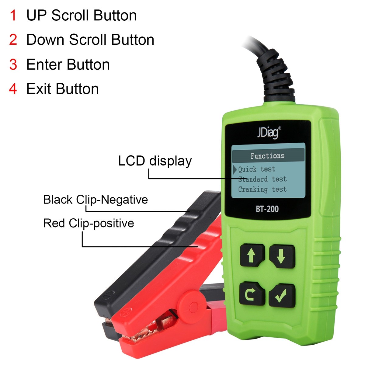 Portable JDiag BT-200 Car Diagnostic Scanner Electrical Circuit Tester for Most Vehicles Multifunctional