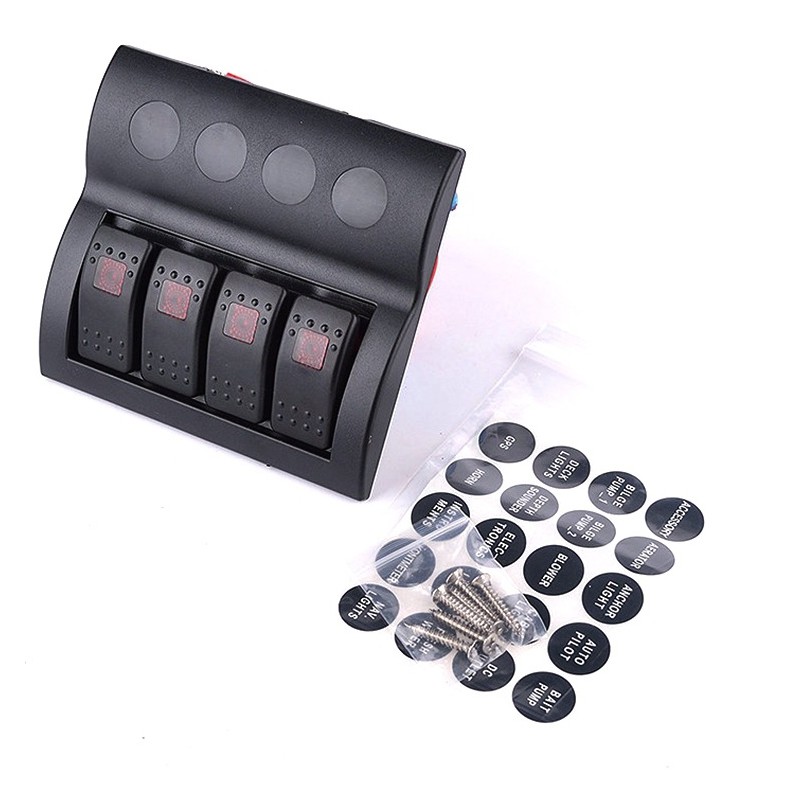 Socket Rocker Switch Panel for Car Boat Yacht PN-AP4