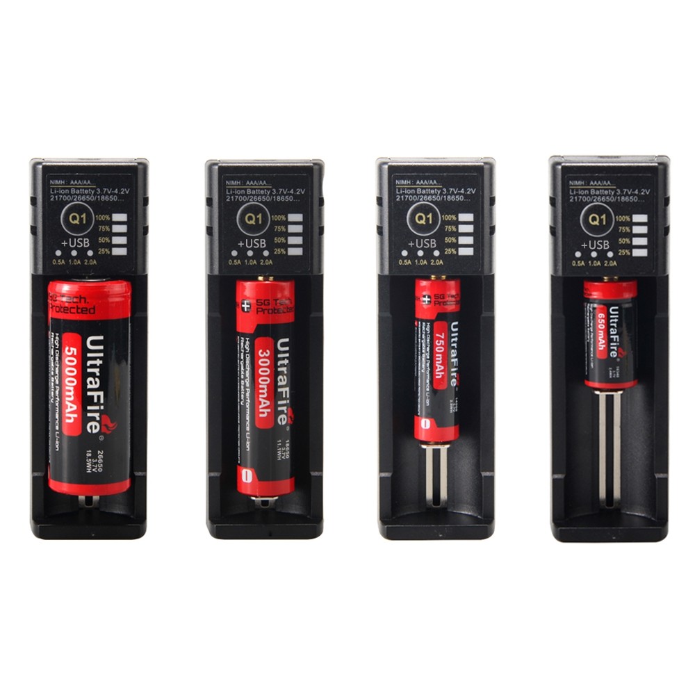 UltraFire Q1 AA / AAA / 18650 / 14500 / 26650 USB Universal Lithium Battery Charger