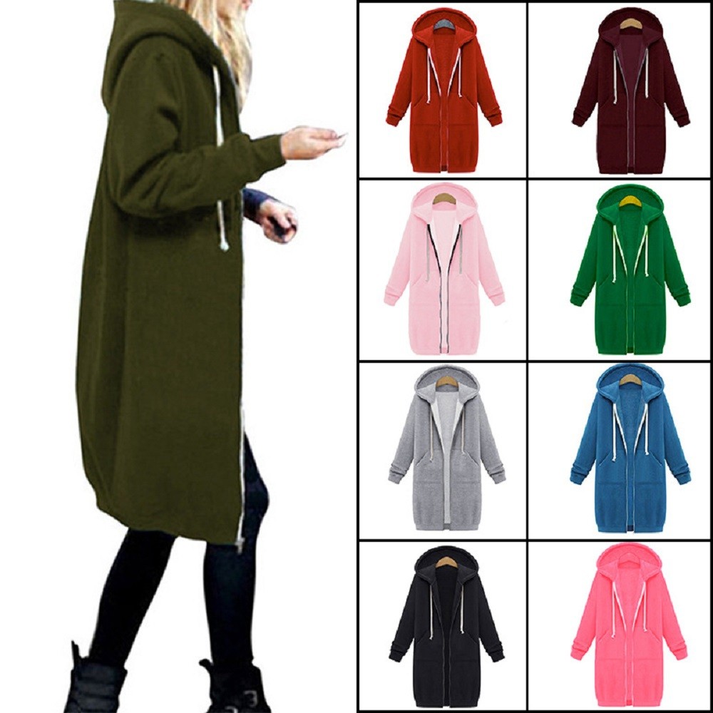 Women Plus Size Warm Hoodie Casual Loose Sweatshirt Coat Velvet Fashion Outwear