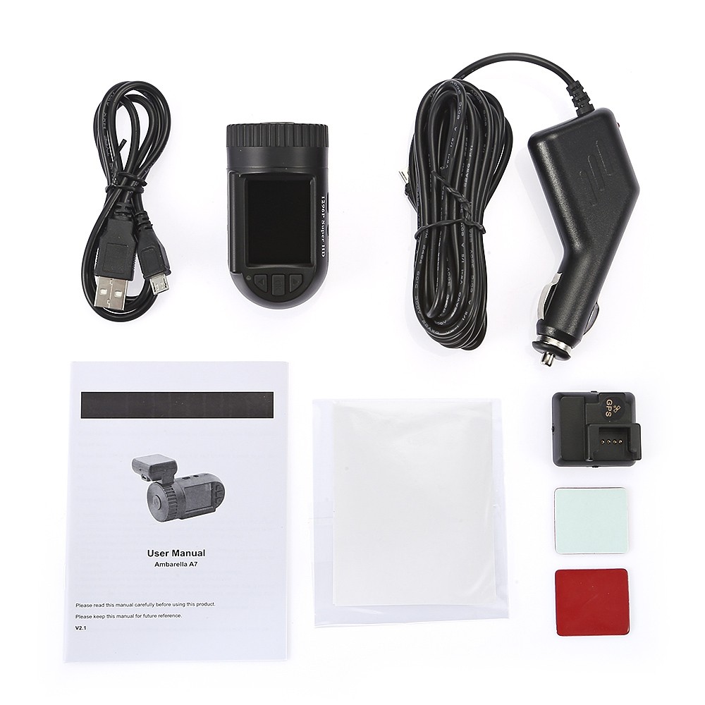 MINI 0805 1.5 inch TFT Screen GPS Car Camcorder with 1296P HD Resolution 135 Degree Wide Angle Lens Support 32GB SD Card