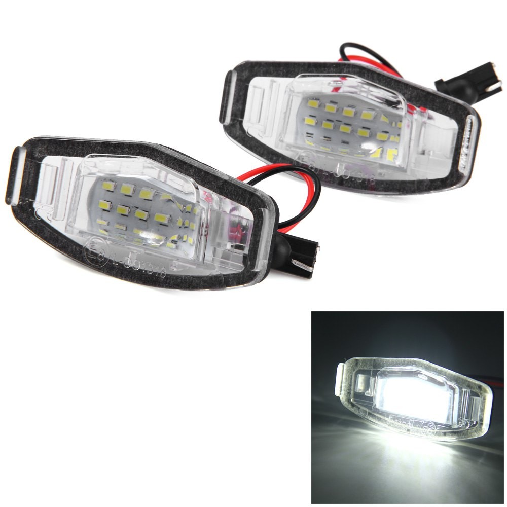 12V SMD 3528 White Light 18 LEDs License Plate Lamp for Honda Accord 4D Civic Odyssey City 4D - 2pcs