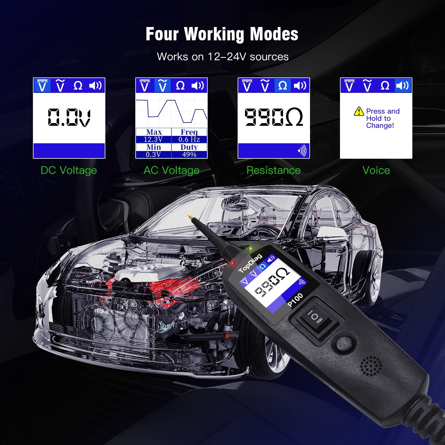 High-performance JDiag P-100 Code Reader Car Diagnostic Scanning Instrument Electrical Circuit Tester Professional Diagnosis