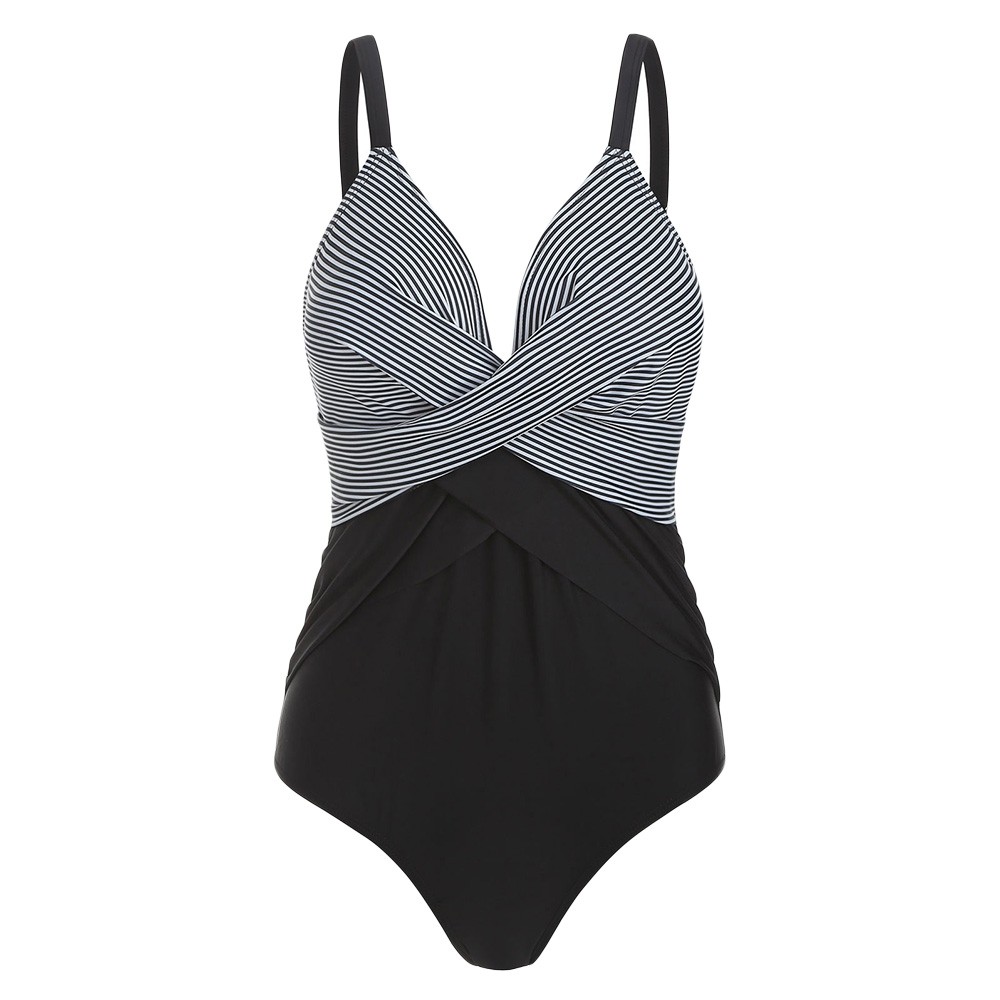 Twisted Striped One-piece Swimsuit