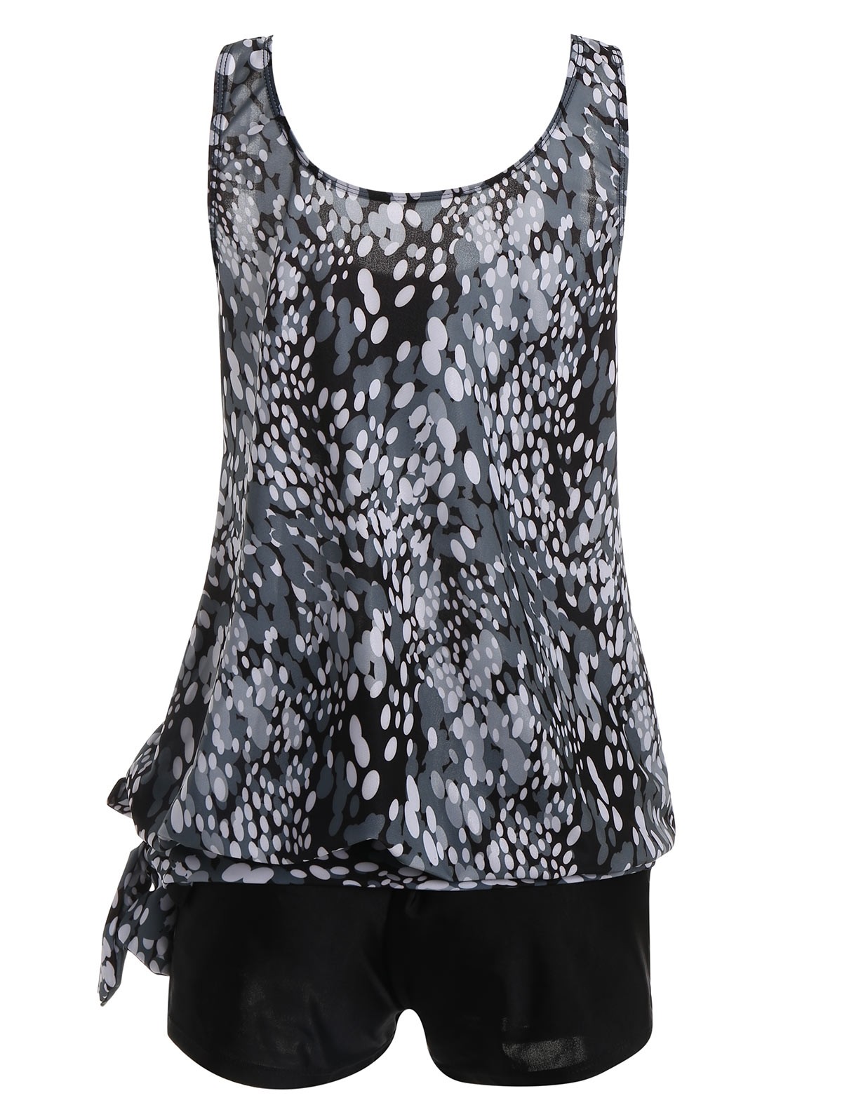 Plus Size Blouson Print Tankini