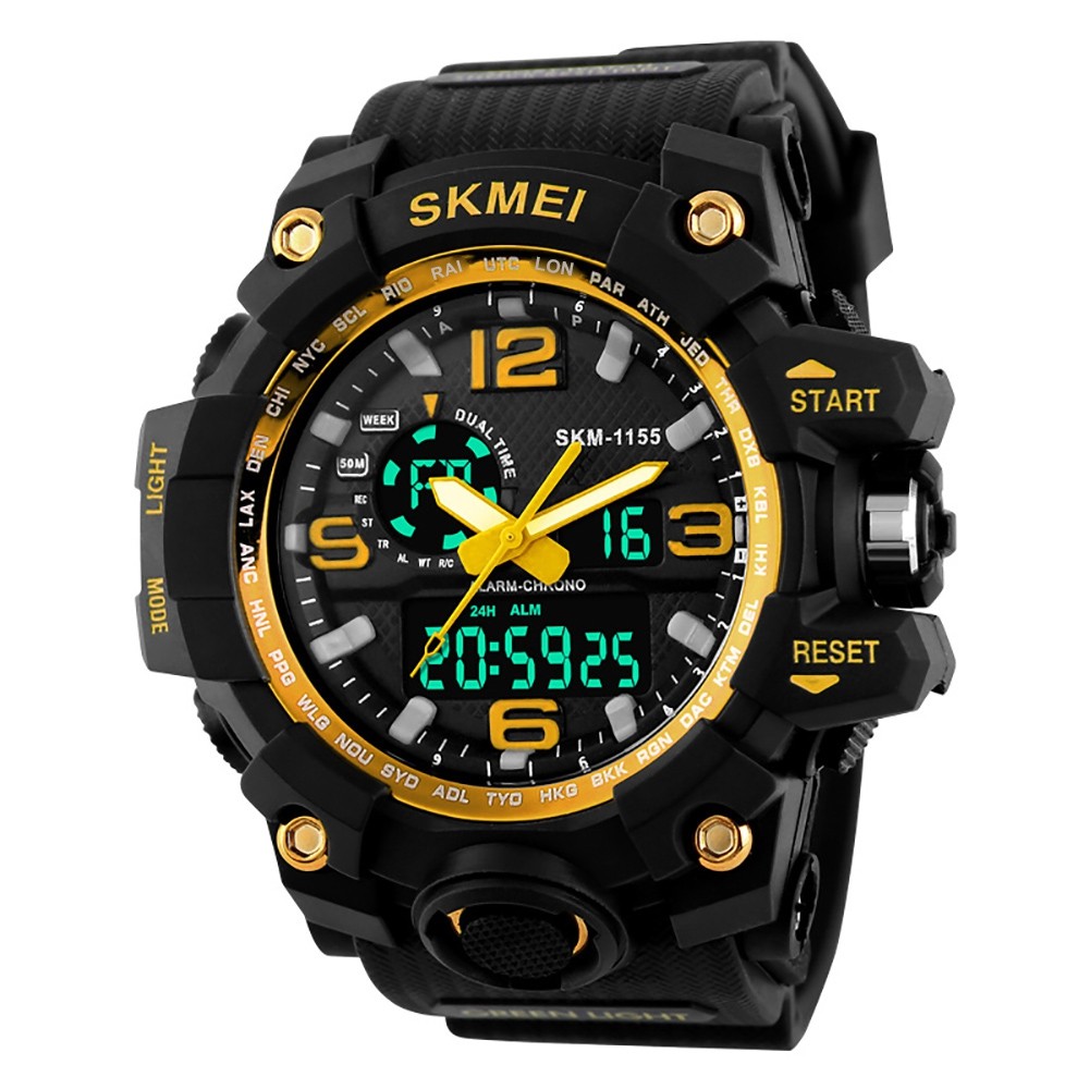 SKMEI Men Sport Digital Watch with Chronograph Double Time Alarm Light