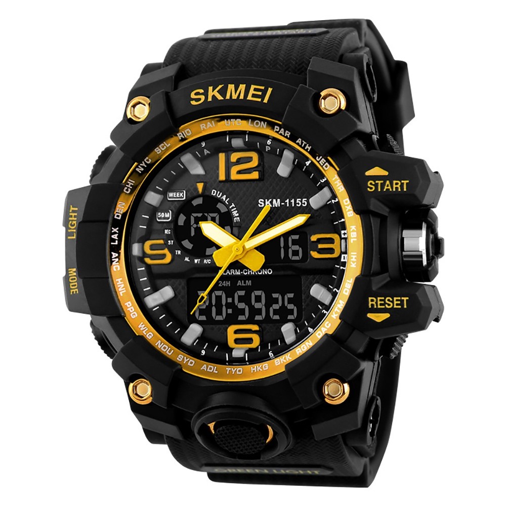 SKMEI Men Sport Digital Watch with Chronograph Double Time Alarm Light