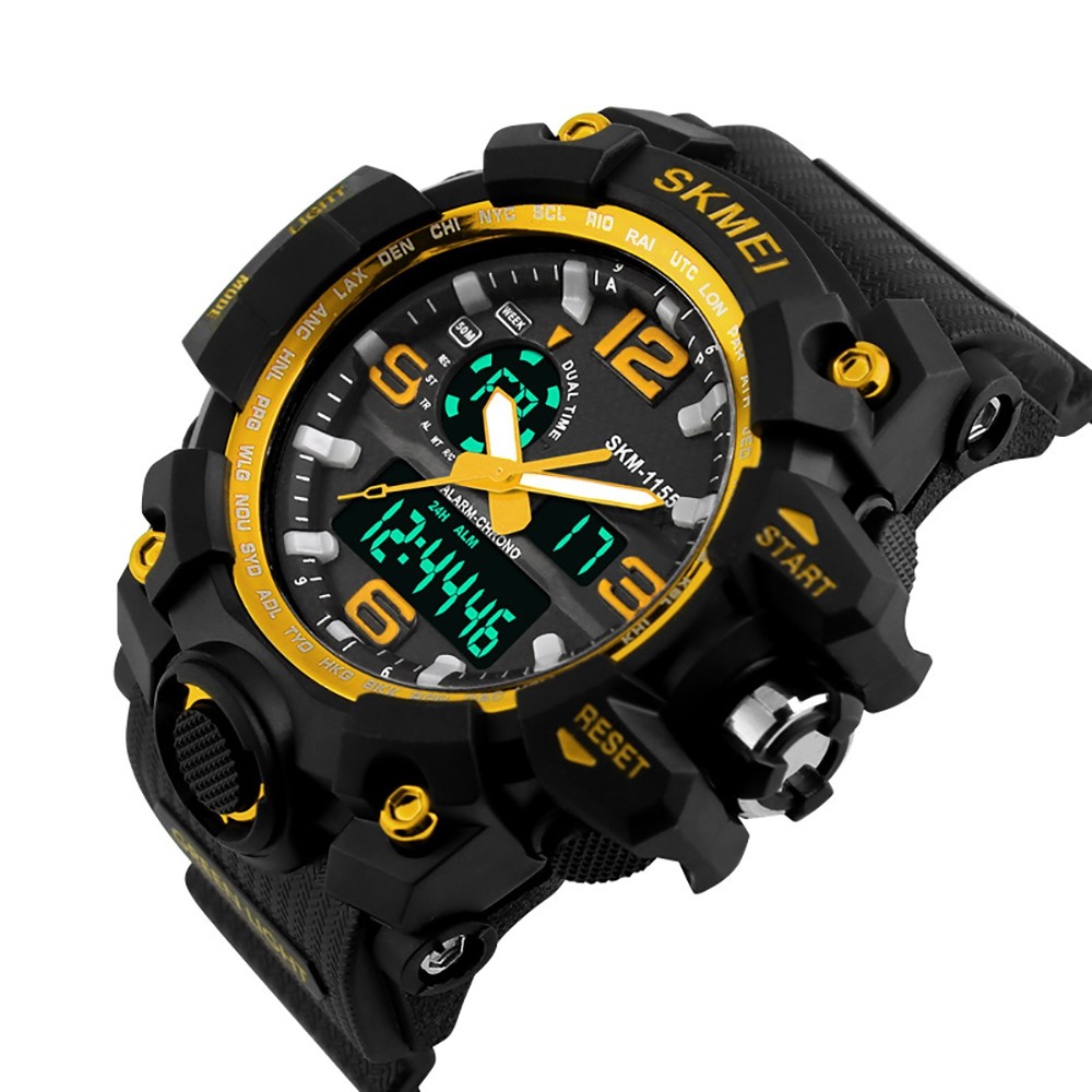 SKMEI Men Sport Digital Watch with Chronograph Double Time Alarm Light