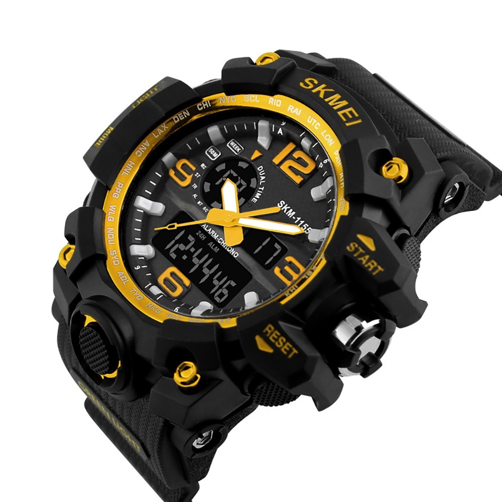 SKMEI Men Sport Digital Watch with Chronograph Double Time Alarm Light