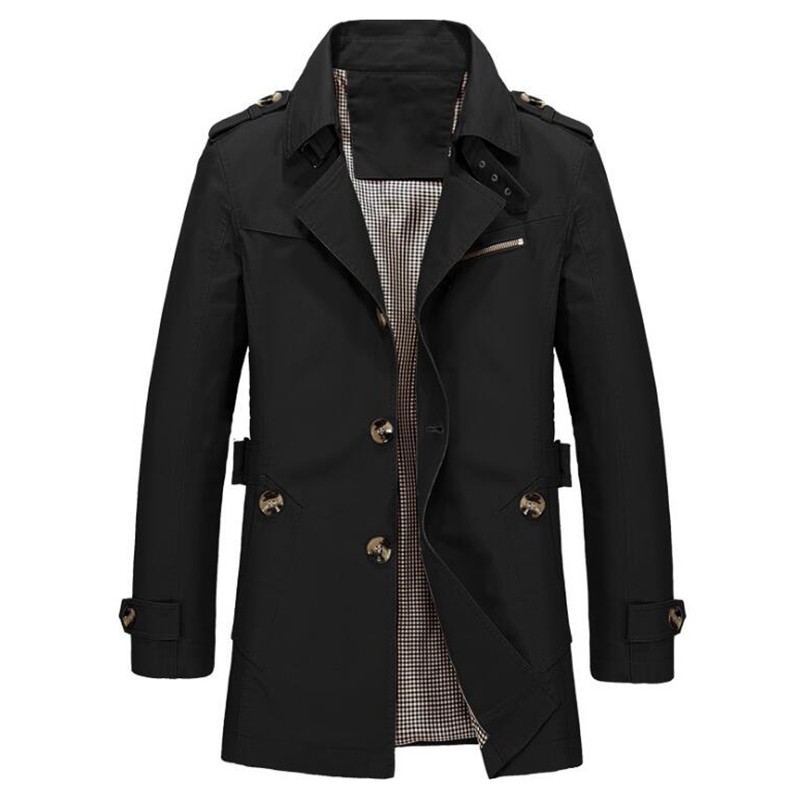 Men's Shoulder Straps Zip Design Casual Long Sleeve Jacket