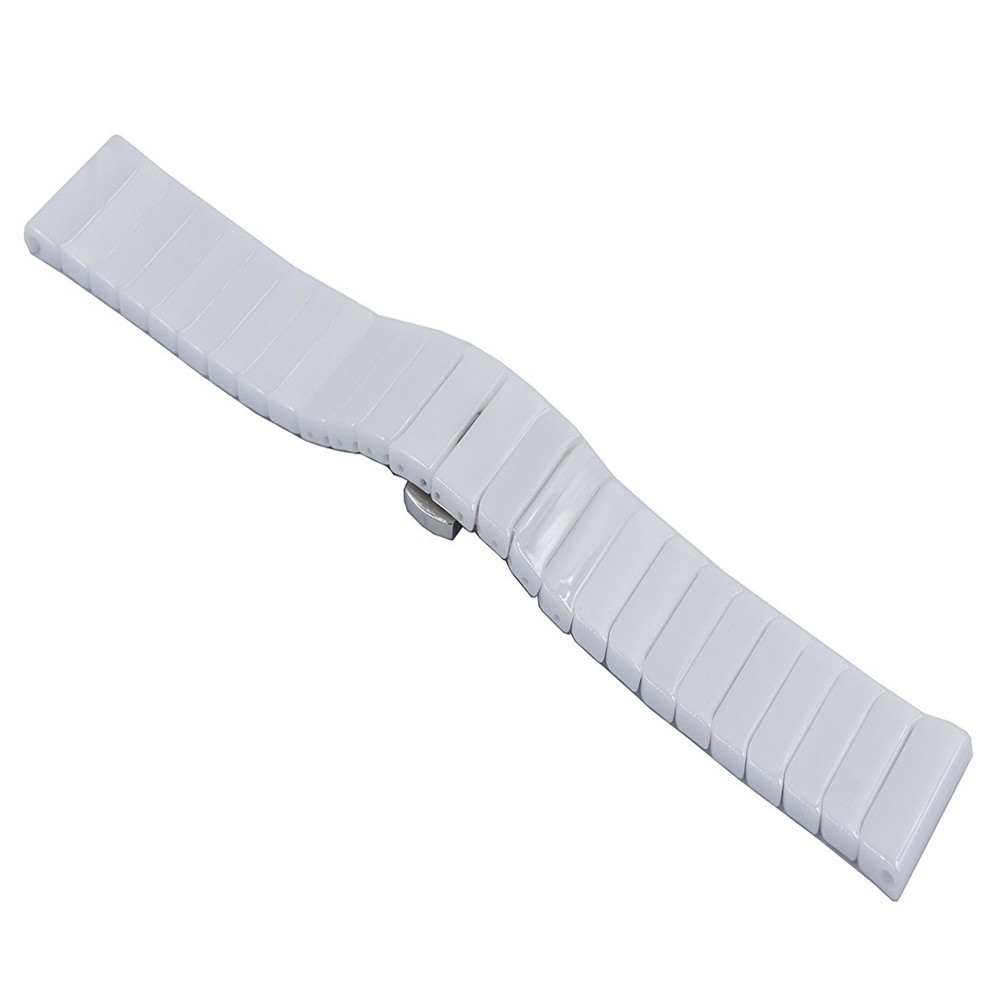 22MM Ceramic Stainless Steel Integrate Watch Strap Band Bracelet Deluxe Smooth Wristband+ Butterfly Closure for Samsung Gear S3 Classic and Frontier