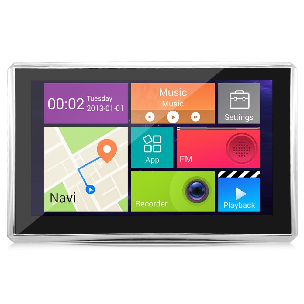 5 inch Android 4.4 Car Tablet GPS 170 Degree Wide Angle 1080P DVR Recorder WiFi / FM Transmitter Multi-media Player Support Google Maps Software