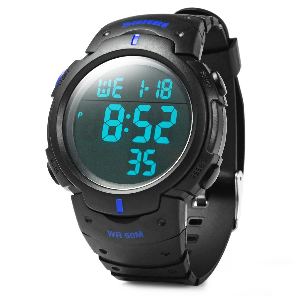 Skmei 1068 Military Army LED Watch Water Resistant Stopwatch Alarm Day Date Function