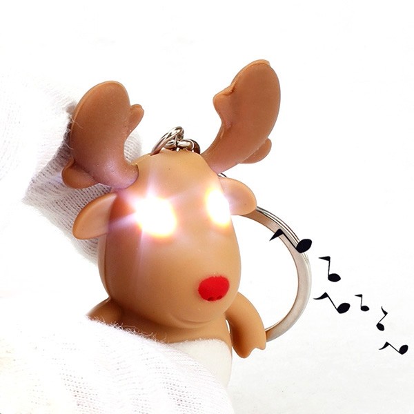 Christmas Moose Vocal LED Key Ring