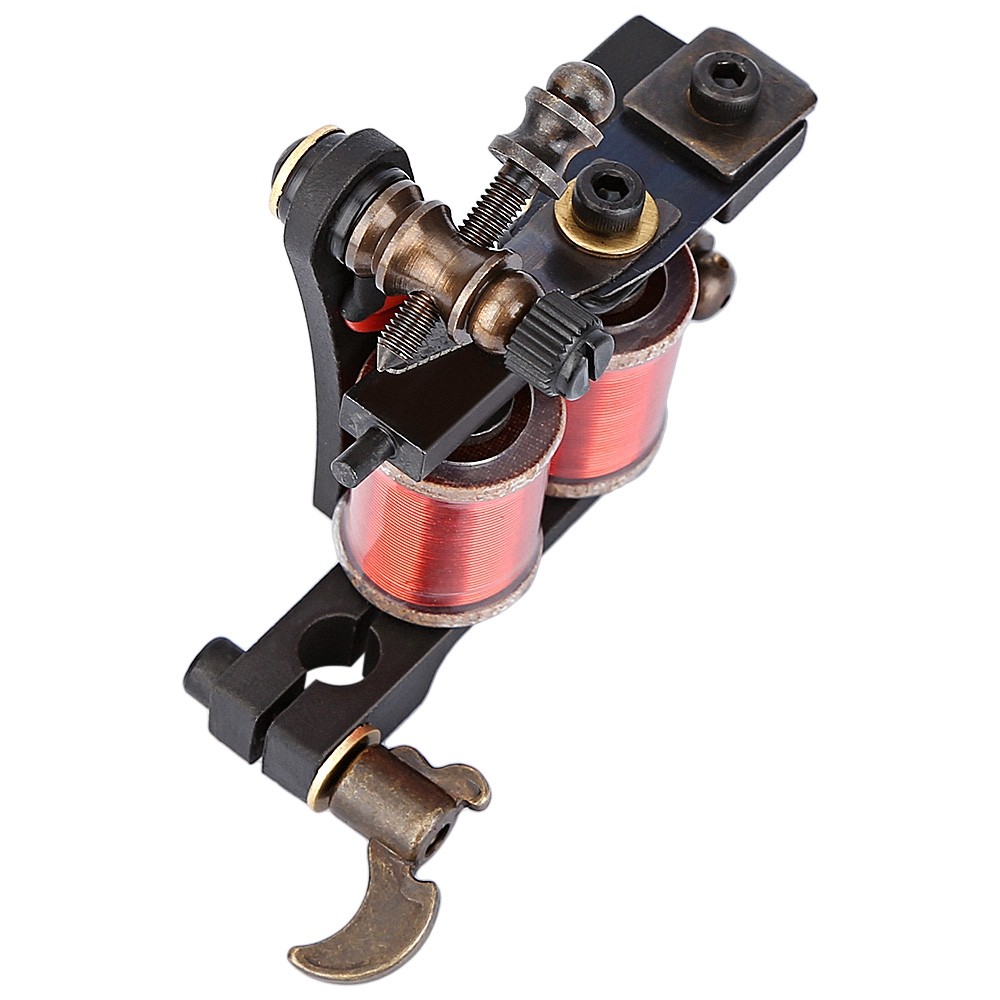 Professional Tattoo Machine 10 Wrap Coils Iron Black Shader Gun Machine