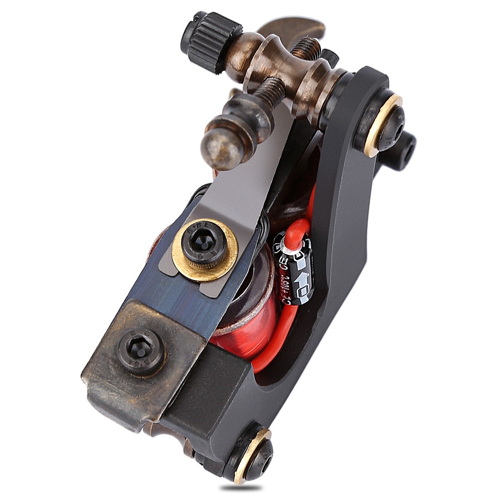 Professional Tattoo Machine 10 Wrap Coils Iron Black Shader Gun Machine