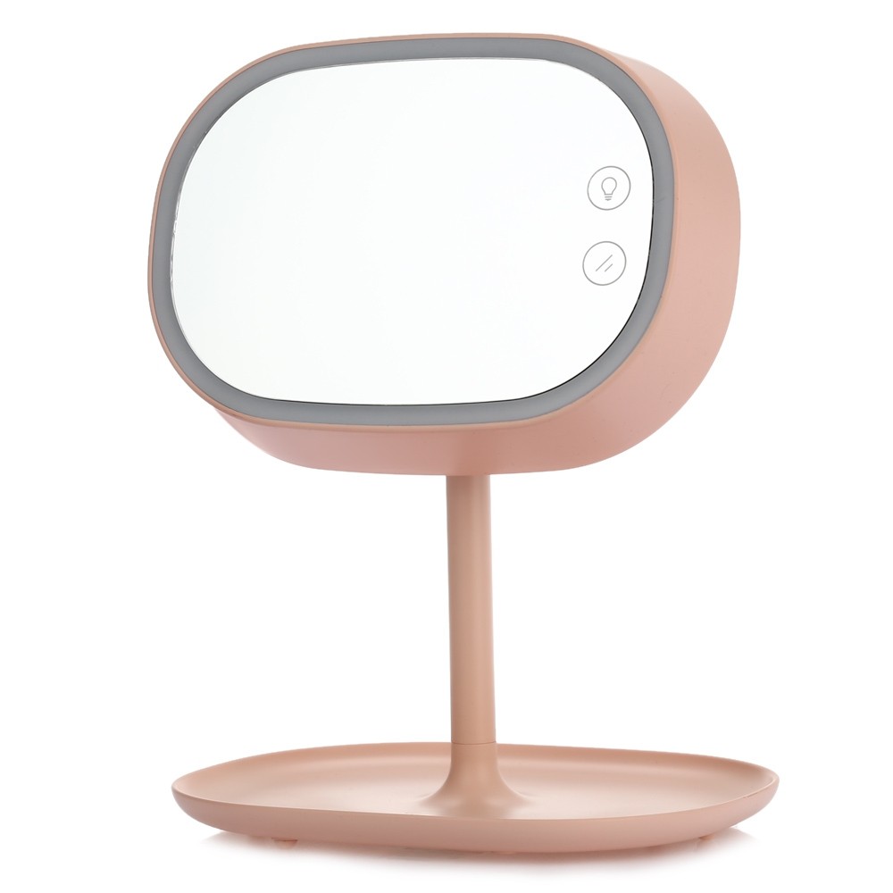 3 in 1 LED Lighted Makeup Mirror Table Lamp Small Gadgets Storage Rack