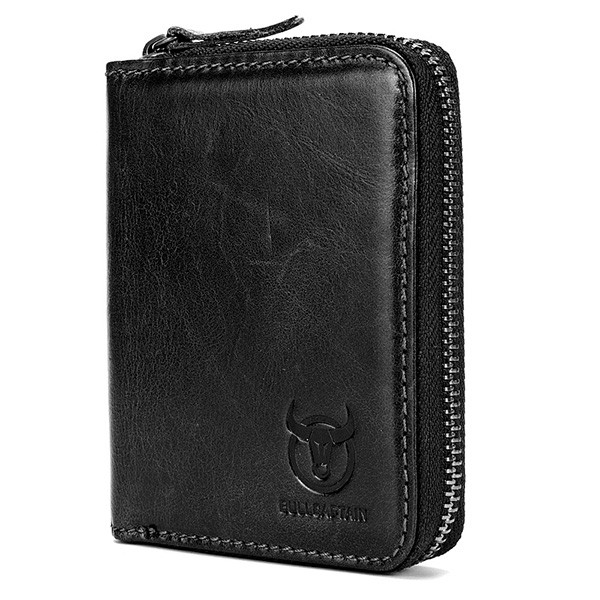 BULLCAPTAIN Leisure Genuine Leather Wallet Card Holder for Men
