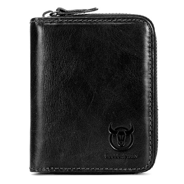 BULLCAPTAIN Leisure Genuine Leather Wallet Card Holder for Men