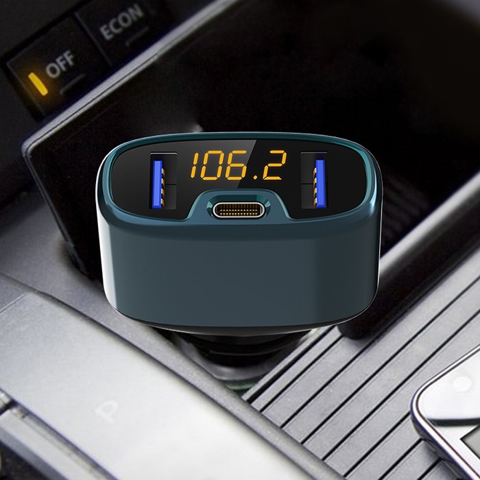 C52S Car FM Radio Transmitter Wireless Dual USB Bluetooth MP3 Player