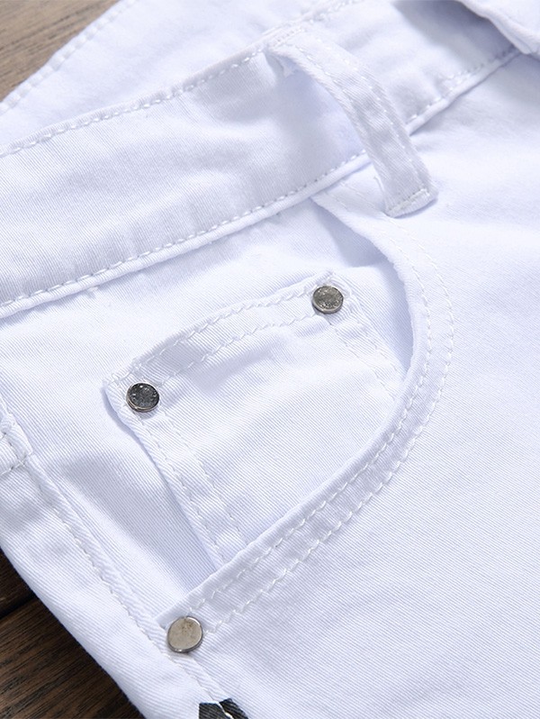 Journal Print Zip Fly Jeans