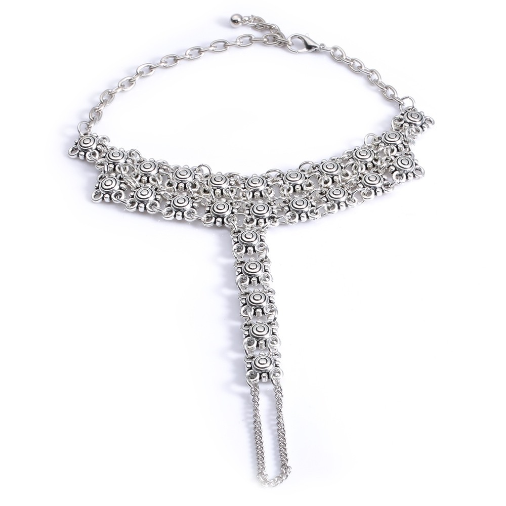 Vintage Hollow Out Flower Indian Anklet