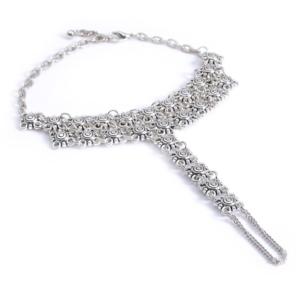 Vintage Hollow Out Flower Indian Anklet