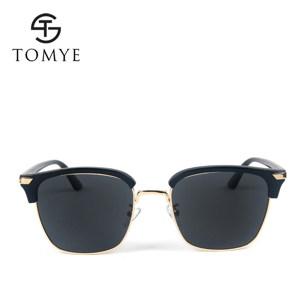 TOMYE 55911 2018 New Fashion PC Metal Square Frame Color Polarized Sunglasses for Women and Men