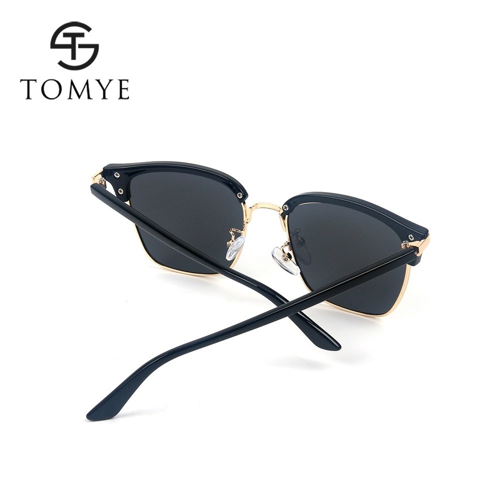 TOMYE 55911 2018 New Fashion PC Metal Square Frame Color Polarized Sunglasses for Women and Men