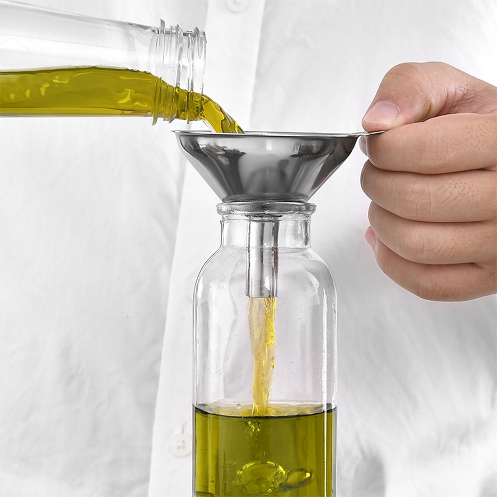 3pcs Stainless Steel Mini Funnel Oil Liquid Water Filter