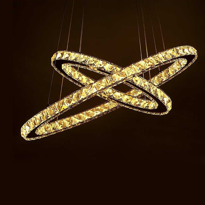 Simple Modern Crystal Chandelier Lamp Table Led Meals Chandeliers New Bedroom Oval Droplight Dining Room Lighting