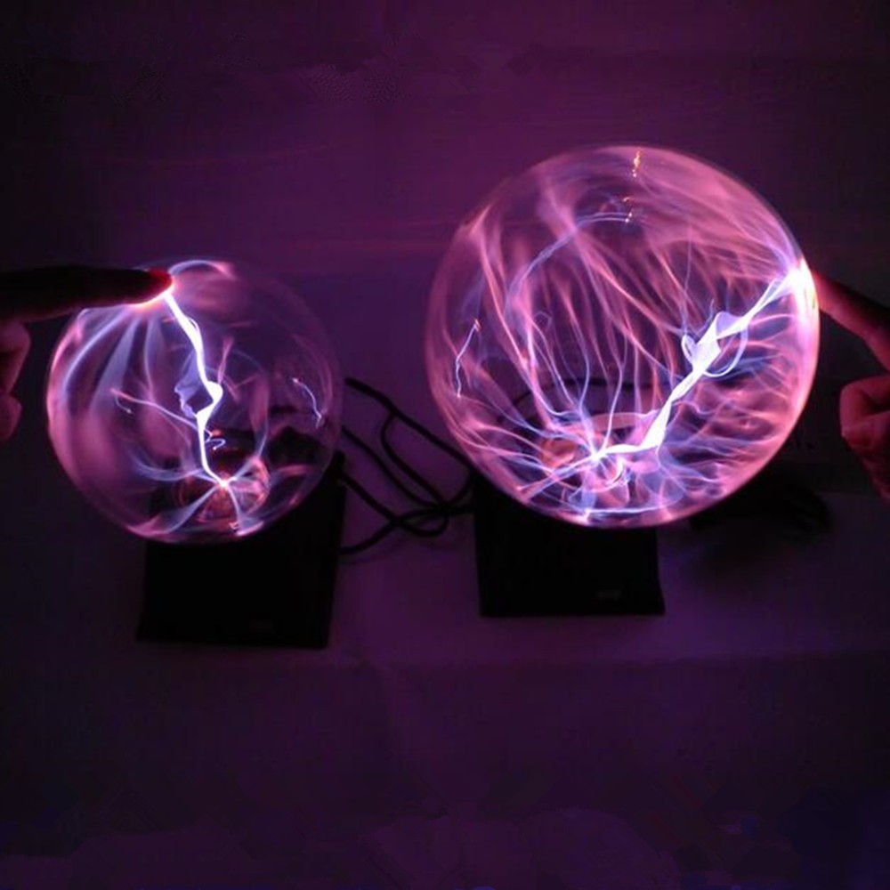 Novelty Plasma Ball Night Lighting Electronic Magic Table Lamp Electrostatic Christmas Decor for Home Birthday Gifts Children's Toys Glass Shade