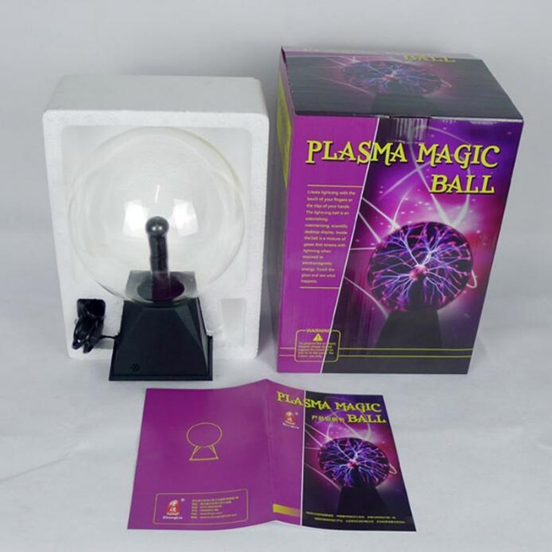 Novelty Plasma Ball Night Lighting Electronic Magic Table Lamp Electrostatic Christmas Decor for Home Birthday Gifts Children's Toys Glass Shade