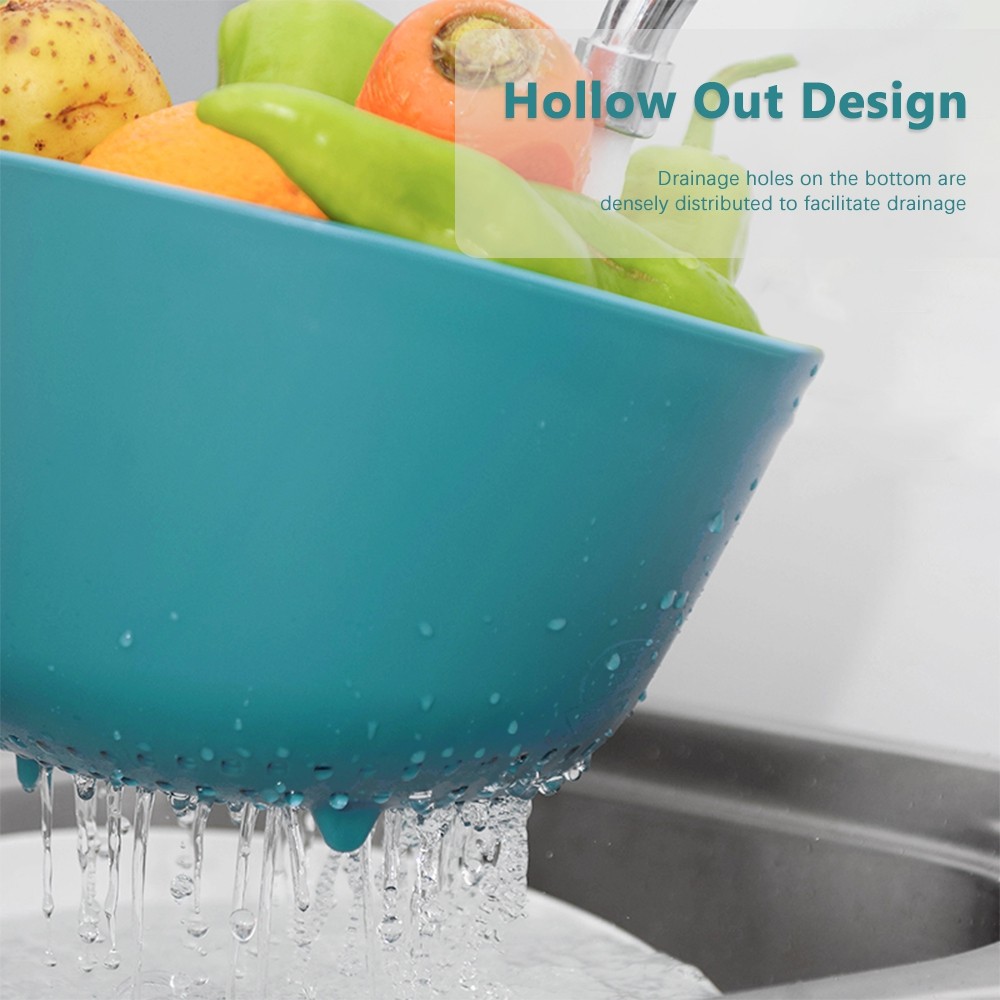 2 in 1 Kitchen Strainer Set Detachable Colander Bowl Food Drainer for Fruits Vegetable Washing Mixing
