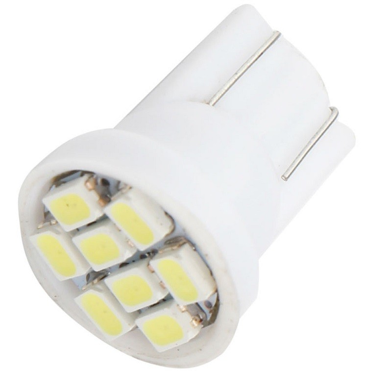 T10 8SMD 1206 3020 LED Car Wedge Light Auto License Plate Clearance Lamp 10PCS
